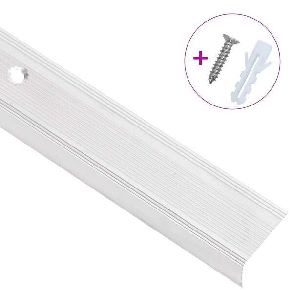 vidaXL trappelister 15 stk. L-facon 90 cm aluminium s&oslash;lvfarvet