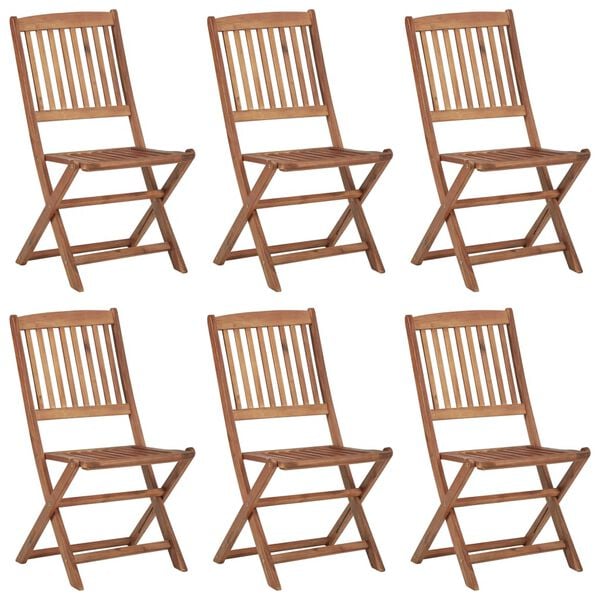 vidaXL foldbare havestole 6 stk. massivt akacietræ