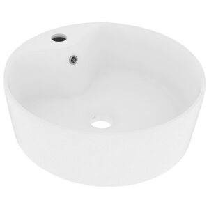 vidaXL luksuri&oslash;s h&aring;ndvask med overl&oslash;b 36x13 cm keramik mat hvid