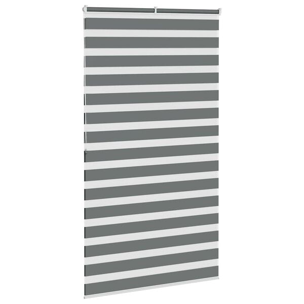vidaXL zebragardin m&oslash;rkegr&aring; 125x200 cm stofbredde 120,9 cm polyester