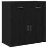 vidaXL Sideboard med skuffe Sort eg 78 x 38 x 80 cm Konstrueret tr&aelig;