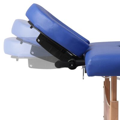 vidaXL sammenfoldeligt massagebord med træstel 4 zoner blå