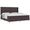 vidaXL Box spring seng med hovedg&aelig;rde M&oslash;rk Brun 200 x 200 cm Stof