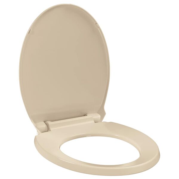 vidaXL soft close toilets&aelig;de quick release oval beige