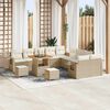 vidaXL Havesofa Sæt 13 pcs Beige polyrattan