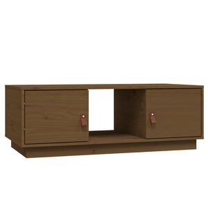 vidaXL sofabord 100x50x35 cm massivt fyrretr&aelig; gyldenbrun