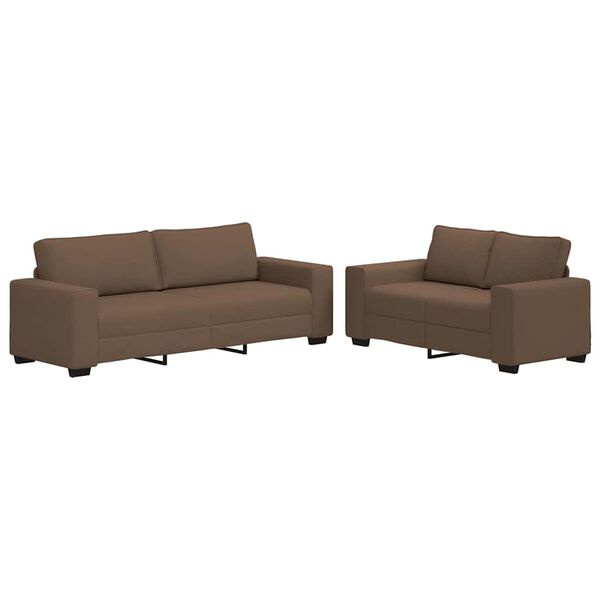 vidaXL sofas&aelig;t 2 dele med hynder stof brun
