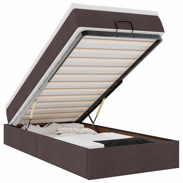 vidaXL osmannisk sengeramme med madras 90x190 cm stof m&oslash;rkebrun