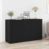 vidaXL Sideboard med skuffe Sort eg 120 x 36 x 69 cm Konstrueret træ