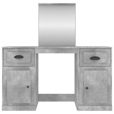 vidaXL makeupbord med spejl 130x50x132,5 cm betongrå
