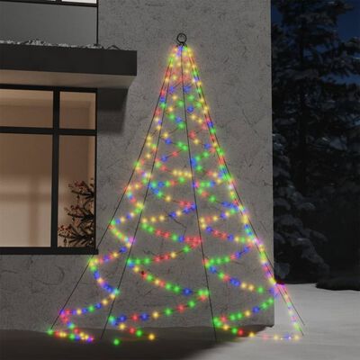 Gør det ikke elektropositive svært vidaXL LED-juletræ til væg med metalkrog 260 LED-lys 3 m flerfarvet |  vidaXL.dk