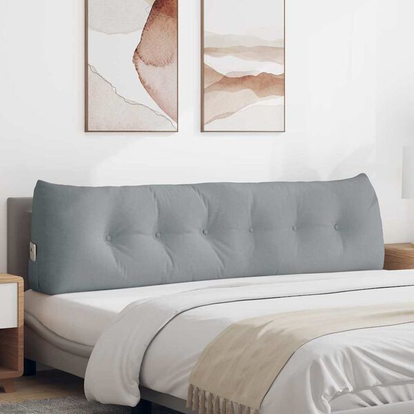 vidaXL Rygpude Lysegr&aring; 180 x 24 x 50 cm Stof