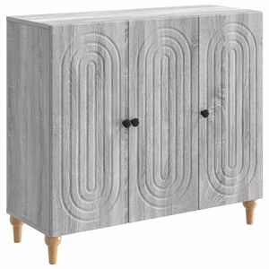 vidaXL Sideboard Gr&aring; sonoma-eg 89 x 34,5 x 80 cm Konstrueret tr&aelig;