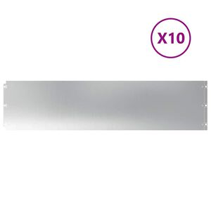 vidaXL Pl&aelig;nekant 10 stk. 25 x 103 cm Galvaniseret st&aring;l S&oslash;lv