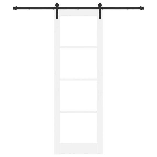 vidaXL Skydedør ORKDAL Hvid 78 x 232 cm Massivt fyrretræ og glas