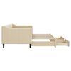 vidaXL daybed med udtræk og skuffer 80x200 cm stof cremefarvet
