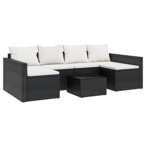 vidaXL lounges&aelig;t til haven 2 dele med hynder polyrattan sort