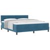 vidaXL Box spring seng med hovedg&aelig;rde M&oslash;rk bl&aring; 180 x 200 cm Fl&oslash;jl