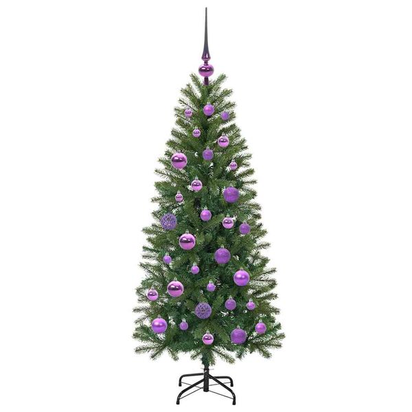 vidaXL Kunstigt juletræ med 150 LED'er Grøn 120 cm PE og PVC