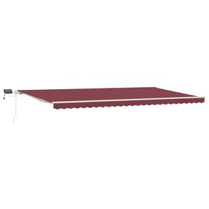 vidaXL markise med LED-lys 600x300 cm manuel betjening bordeauxfarvet