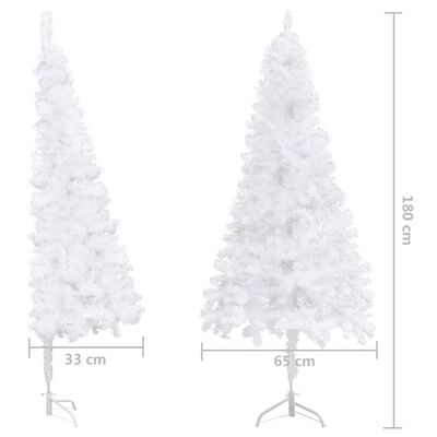 vidaXL kunstigt juletræ til hjørne 180 cm PVC hvid