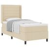 vidaXL Box spring seng med pude med hovedg&aelig;rde Creme 200 x 100 cm Stof