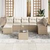 vidaXL Havesofa Sæt med pude 8 pcs Beige Poly rattan