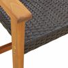 vidaXL havebænk 112 cm polyrattan og akacietræ sort
