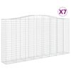 vidaXL buede gabionkurve 7 stk. 400x50x200/220 cm galvaniseret jern