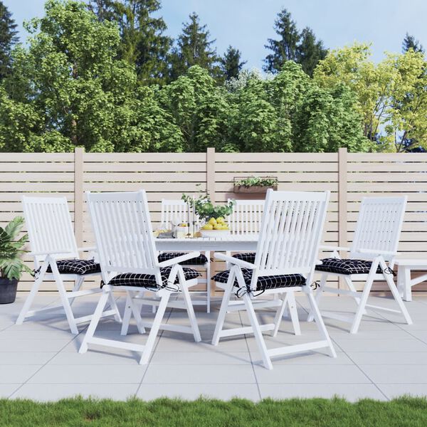 vidaXL stolehynder 6 stk. 40x40x7 cm stof tern sort