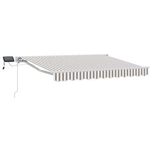 vidaXL Manuel markise-ramme med LED-lys Lys Gr&aring; og Hvid 3,5 x 2 m