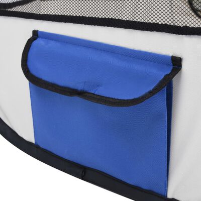 vidaXL foldbar hundegård med bæretaske 145x145x61 cm blå