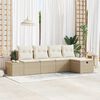 vidaXL Havesofa S&aelig;t med pude 5 pcs Beige polyrattan