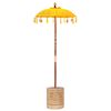 vidaXL Balinesisk parasol med base Gul 95 x 95 x 260 cm