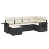 vidaXL sofas&aelig;t til haven 6 dele med hynder polyrattan sort