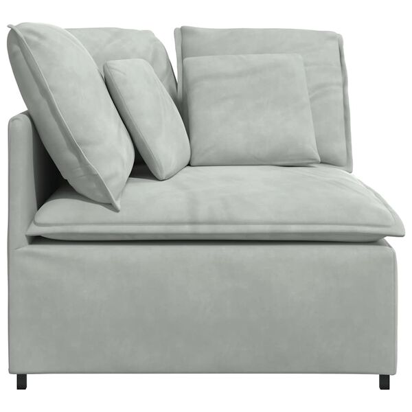 vidaXL modulsofa hj&oslash;rnemodul med hynder 100 cm lysegr&aring;