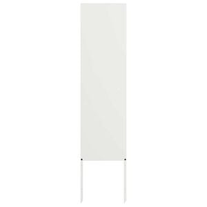 vidaXL Have privatliv sk&aelig;rm Fretwork Hvid 32 x 140 cm Koldvalset st&aring;l