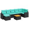 vidaXL sofas&aelig;t til haven 8 dele med hynder polyrattan sort