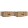 vidaXL V&aelig;gh&aelig;ngt Natbord med skuffe 2 pcs Artisan-eg 49 x 34,5 x 20 cm