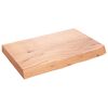 vidaXL bordplade 60x40x(2-6) cm behandlet massivt egetr&aelig; lysebrun