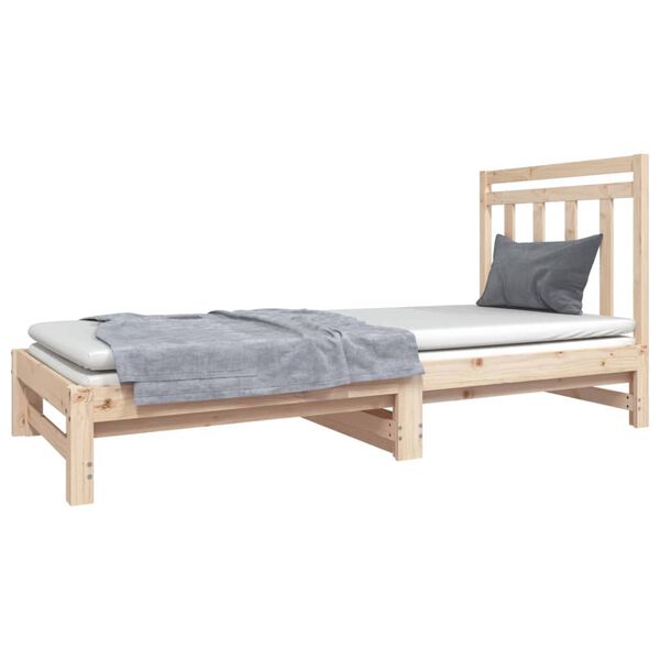 vidaXL daybed med udtræk 2x(90x190) cm massivt fyrretræ