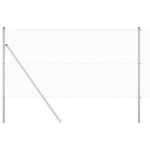 vidaXL Svejset tr&aring;dhegn jordfastg&oslash;relse 50 x 1,4 m Galvaniseret st&aring;l