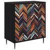 vidaXL Skuffeskab OMMEN Geometrisk print 66 x 36,5 x 76 cm Sort eg