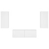 vidaXL v&aelig;gh&aelig;ngt tv-m&oslash;bel 3 dele med LED-lys hvid