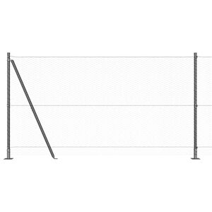 vidaXL Hexagonal hegn med betonbund 25 x 1,2 m PVC-belagt st&aring;l Gr&aring;