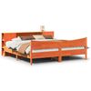 vidaXL sengeramme uden madras 200x200 cm massivt fyrretr&aelig; gyldenbrun