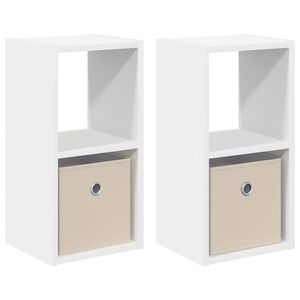 vidaXL Sengebord 2 stk. Hvid 25,5 x 22 x 49,5 cm Konstrueret tr&aelig;
