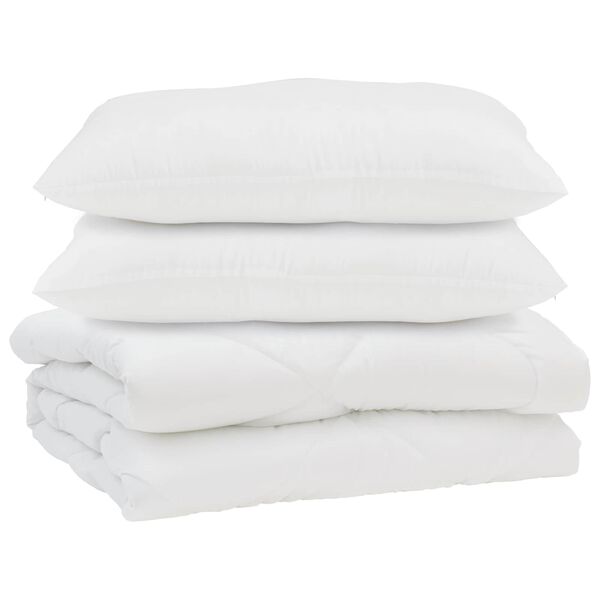 vidaXL Dyne med pude 3 pcs Hvid Mikrofiber