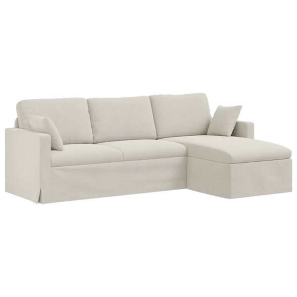 vidaXL Sofa Creme Samlede dimensioner: 228 x 134 x 80 cm (B x D x H)