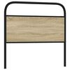 vidaXL sengegavl 100 cm st&aring;l og konstrueret tr&aelig; sonoma-eg